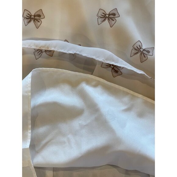 BB Dakota Revolve White Fit And Flare Mini Dress With‎ Gray Bow Print Size 0 - Picture 12 of 14